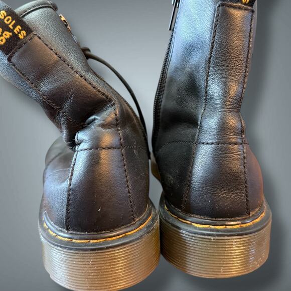 Women's/Youth Size 7 DR. MARTENS Black Smooth Leather 1460 Zip Up Combat Boots - Picture 6 of 9